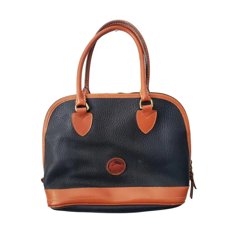 Dooney & Bourke VIntage All Weather Leather Domed Satchel Navy